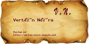 Vertán Nóra névjegykártya